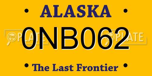 0NB062 Alaska License Plate