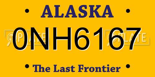 0NH6167 Alaska License Plate
