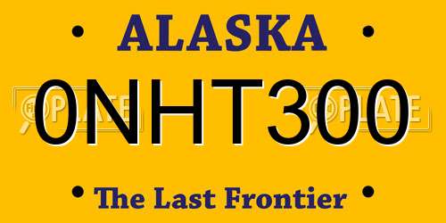 0NHT300 Alaska License Plate