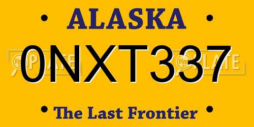 0NXT337 Alaska License Plate
