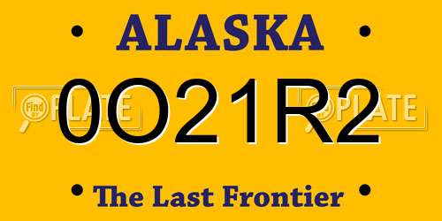0O21R2 Alaska License Plate