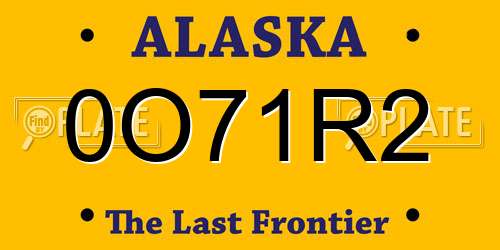 0O71R2 Alaska License Plate