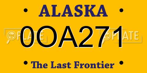 0OA271 Alaska License Plate