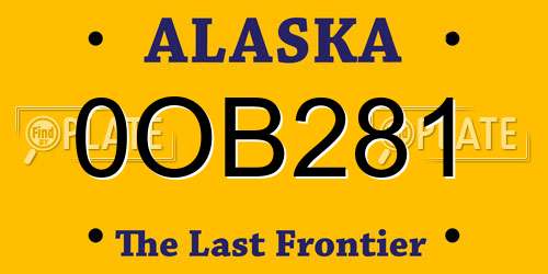 0OB281 Alaska License Plate