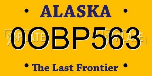 0OBP563 Alaska License Plate