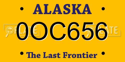 0OC656 Alaska License Plate