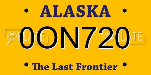 0ON720 Alaska License Plate