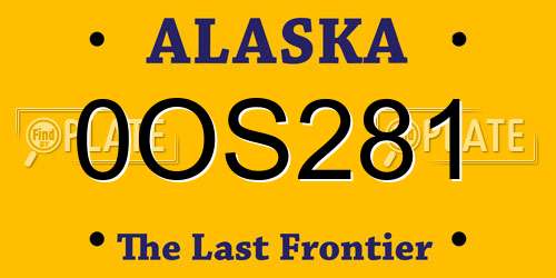 0OS281 Alaska License Plate