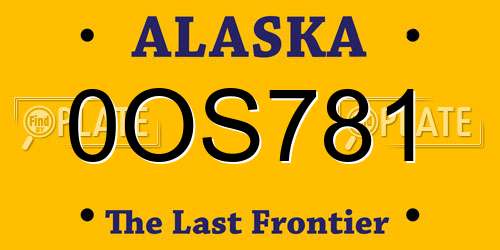 0OS781 Alaska License Plate