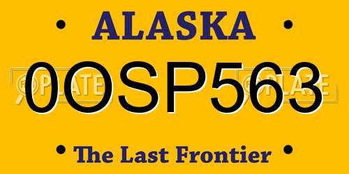 0OSP563 Alaska License Plate