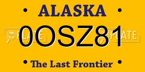 0OSZ81 Alaska License Plate