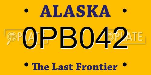 0PB042 Alaska License Plate