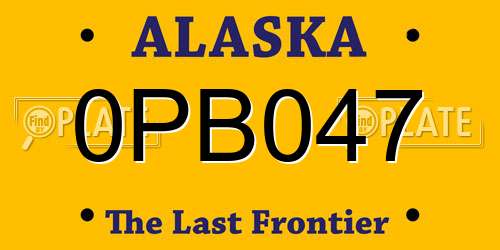 0PB047 Alaska License Plate