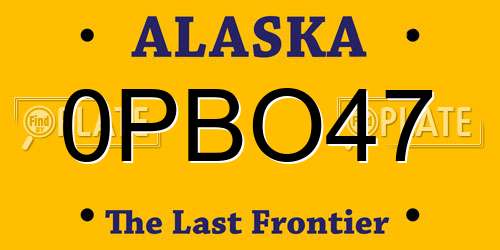 0PBO47 Alaska License Plate