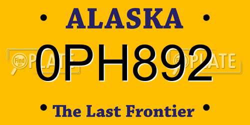 0PH892 Alaska License Plate