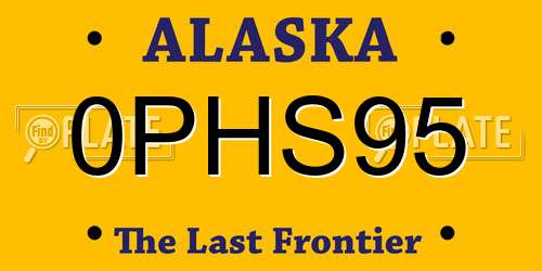 0PHS95 Alaska License Plate