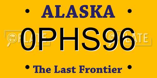 0PHS96 Alaska License Plate