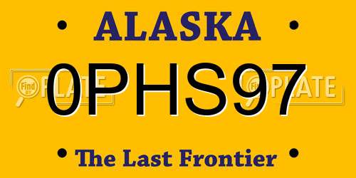 0PHS97 Alaska License Plate