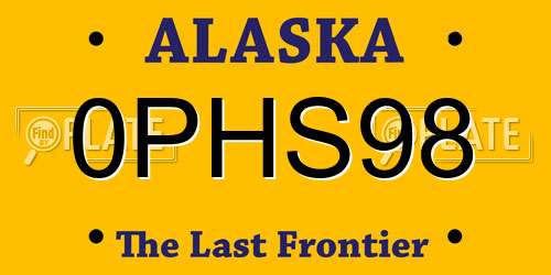 0PHS98 Alaska License Plate