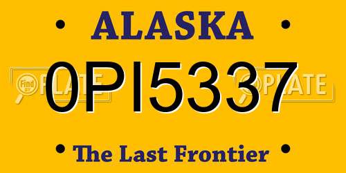 0PI5337 Alaska License Plate