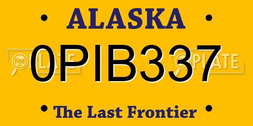 0PIB337 Alaska License Plate