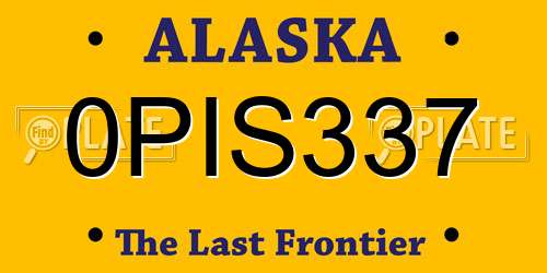 0PIS337 Alaska License Plate