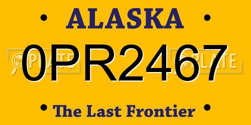 0PR2467 Alaska License Plate