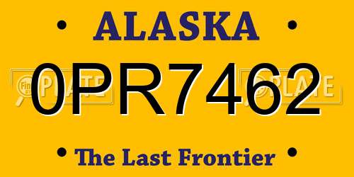 0PR7462 Alaska License Plate
