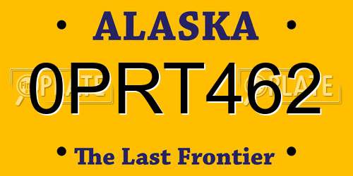 0PRT462 Alaska License Plate