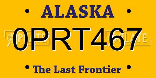 0PRT467 Alaska License Plate