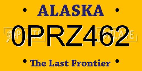 0PRZ462 Alaska License Plate