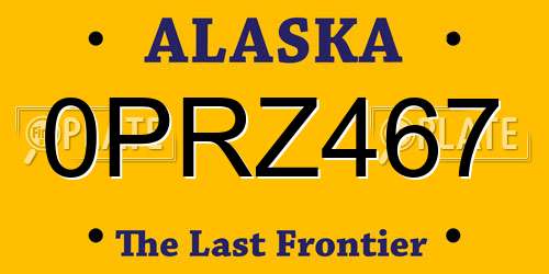 0PRZ467 Alaska License Plate