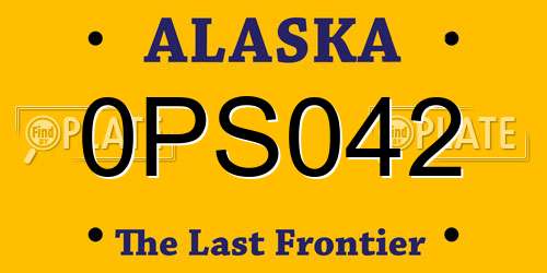 0PS042 Alaska License Plate