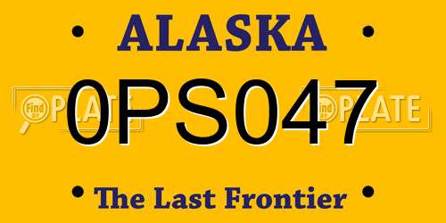 0PS047 Alaska License Plate
