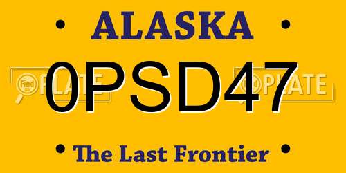 0PSD47 Alaska License Plate