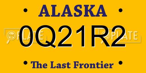 0Q21R2 Alaska License Plate