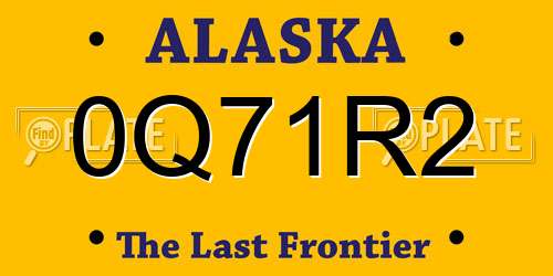 0Q71R2 Alaska License Plate