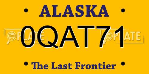 0QAT71 Alaska License Plate