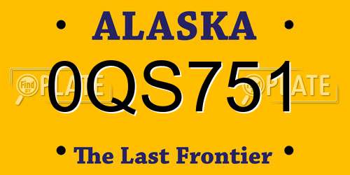 0QS751 Alaska License Plate