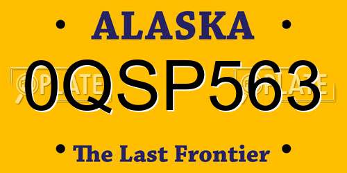 0QSP563 Alaska License Plate