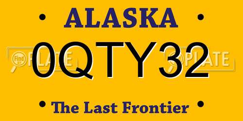 0QTY32 Alaska License Plate