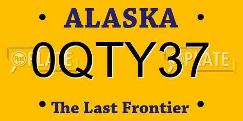 0QTY37 Alaska License Plate