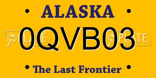 0QVB03 Alaska License Plate