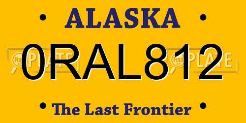 0RAL812 Alaska License Plate