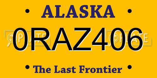 0RAZ406 Alaska License Plate