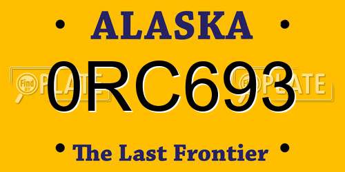 0RC693 Alaska License Plate
