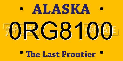 0RG8100 Alaska License Plate