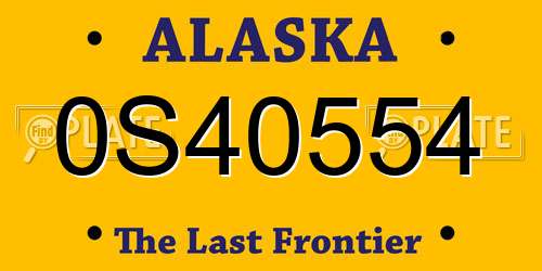 0S40554 Alaska License Plate