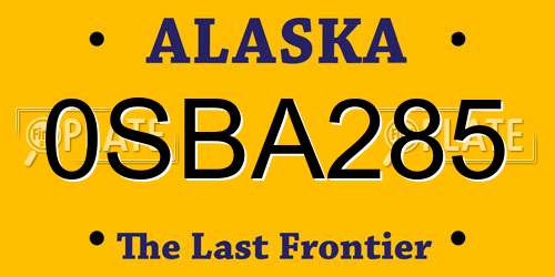 0SBA285 Alaska License Plate