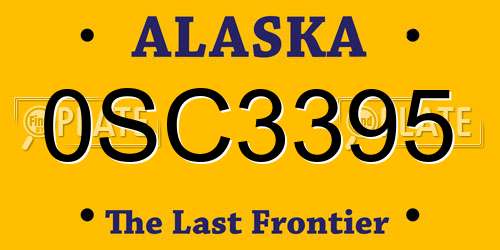 0SC3395 Alaska License Plate